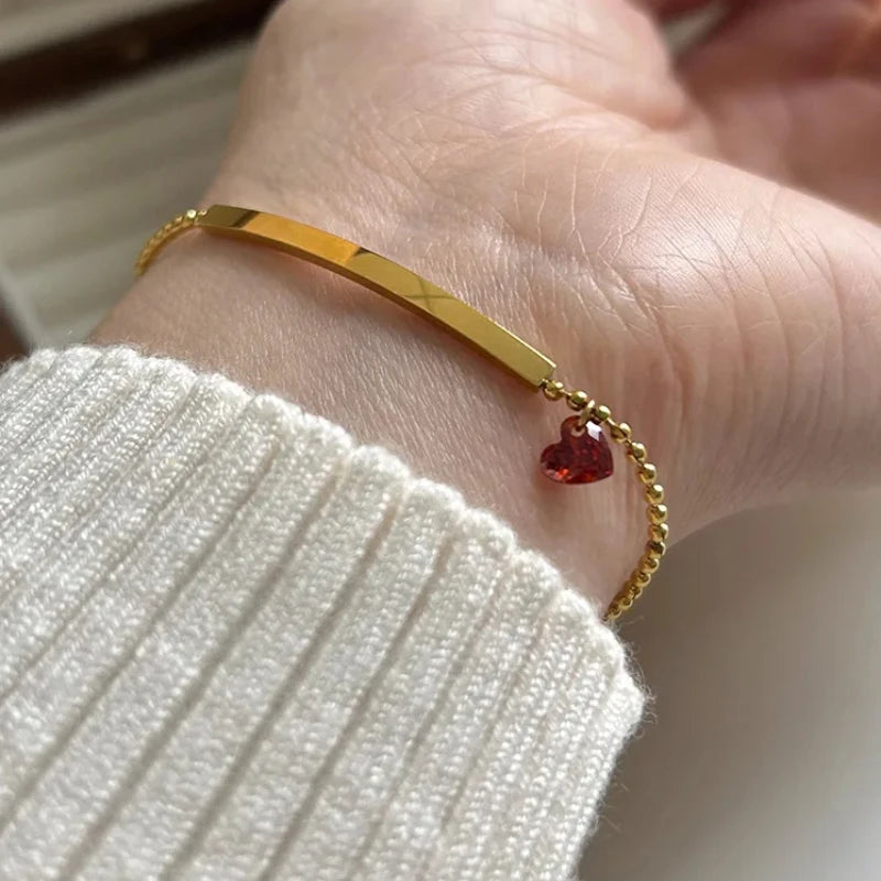 Amour Bar Charm Bracelet