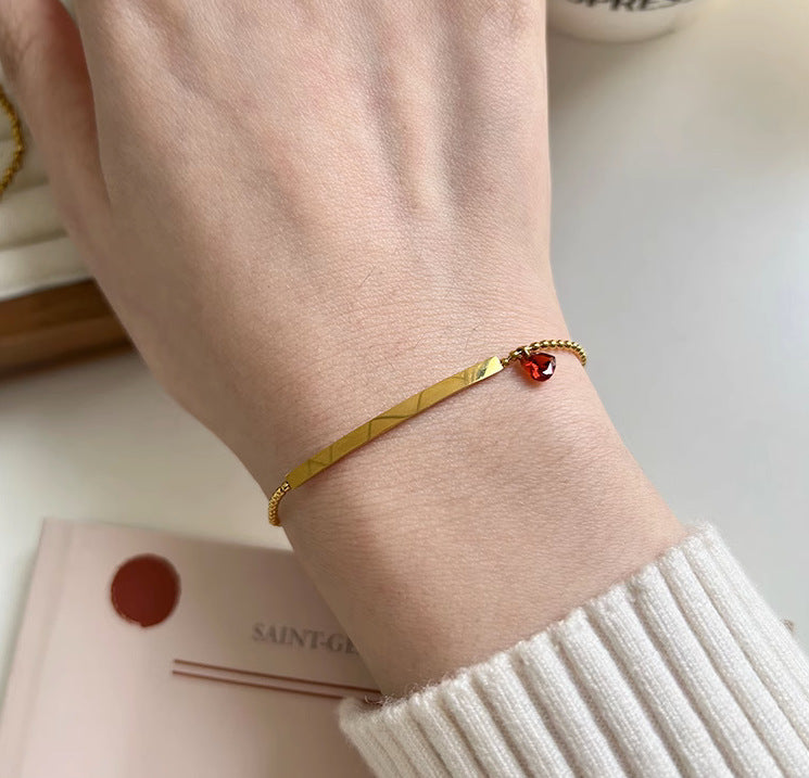 Amour Bar Charm Bracelet