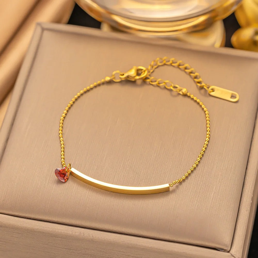 Amour Bar Charm Bracelet