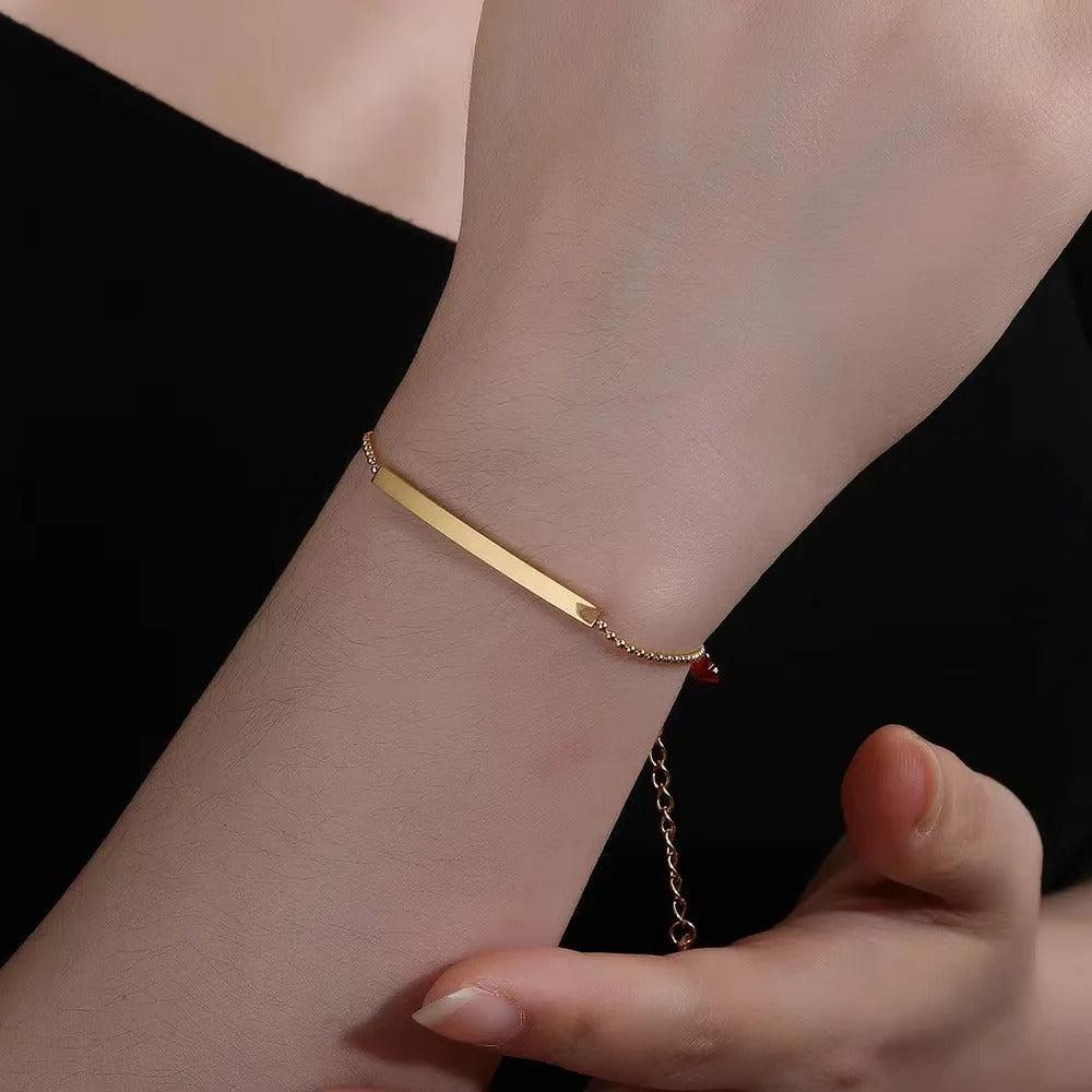 Amour Bar Charm Bracelet