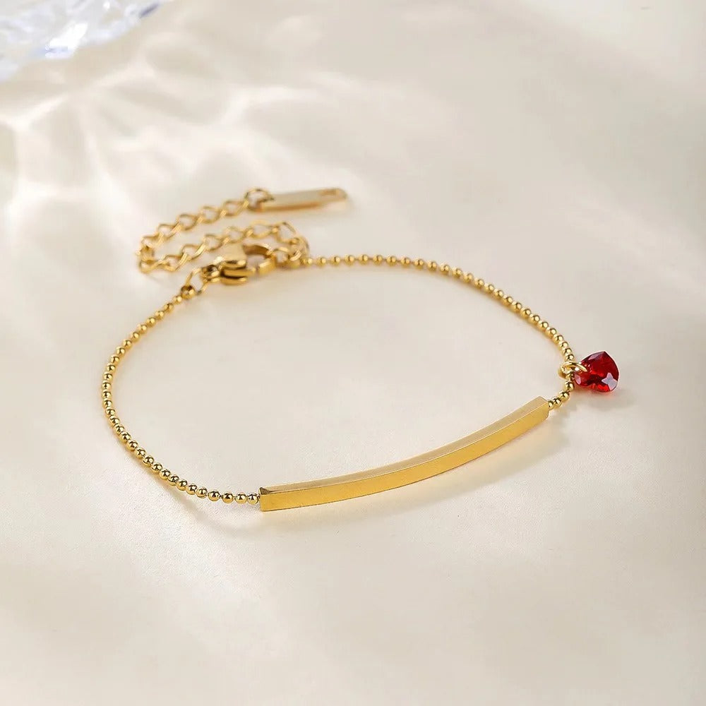 Amour Bar Charm Bracelet