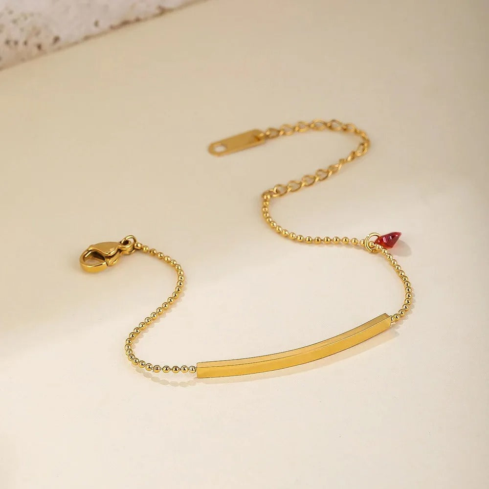 Amour Bar Charm Bracelet