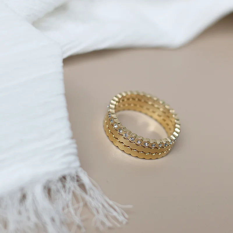 Crystal Accent Ring (3 Pcs)