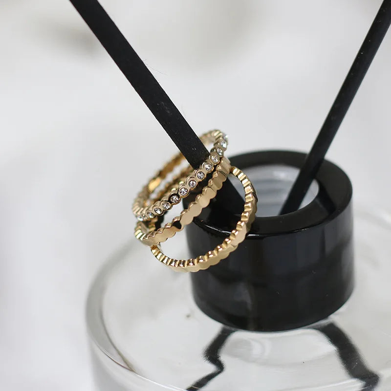 Crystal Accent Ring (3 Pcs)