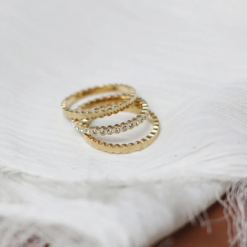 Crystal Accent Ring (3 Pcs)