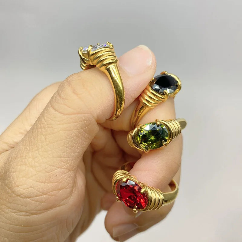 Luxe Aura Gemstone Rings