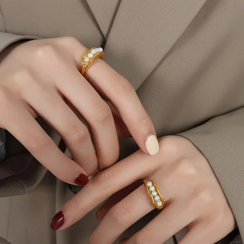 Ocean Bloom Pearl Ring