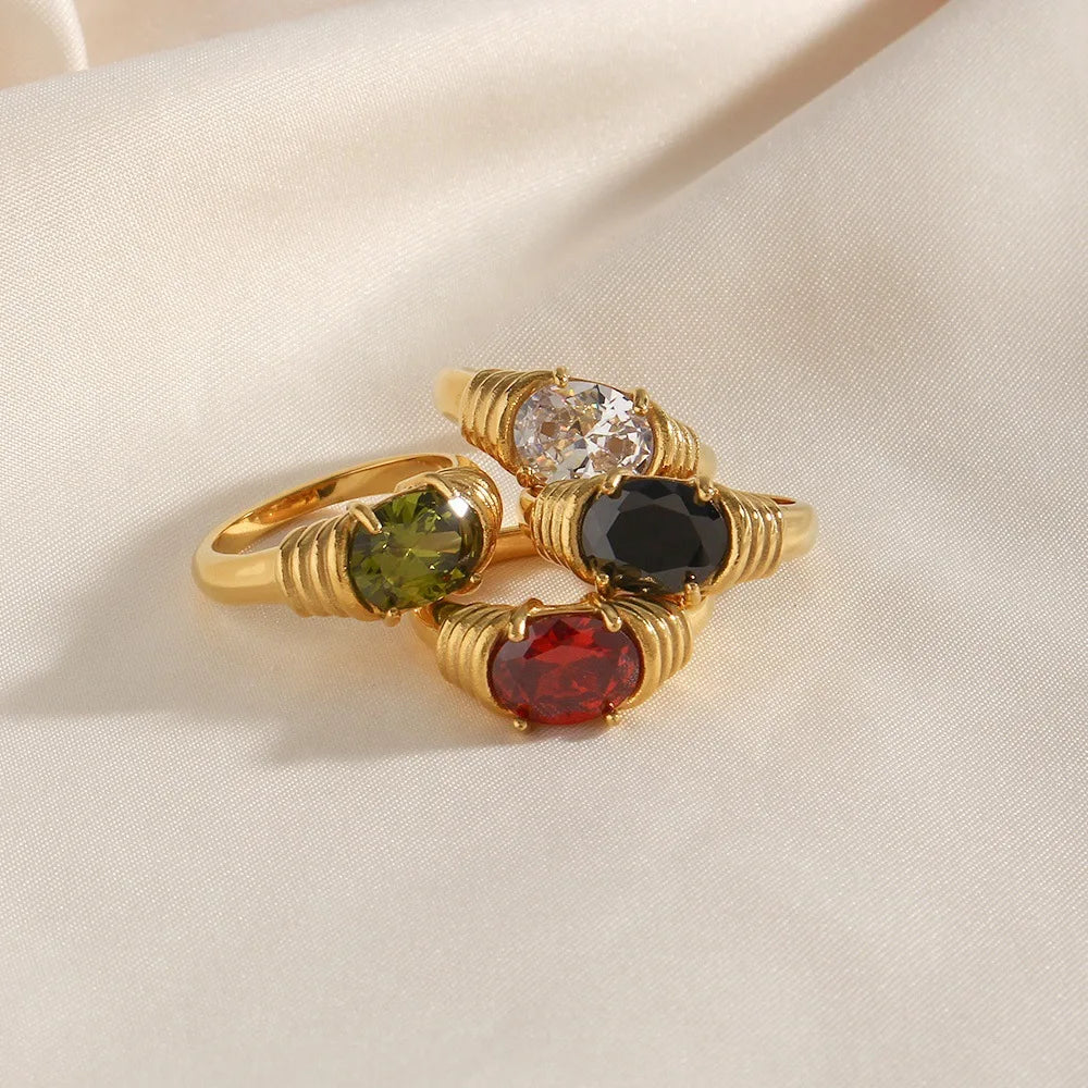 Luxe Aura Gemstone Rings