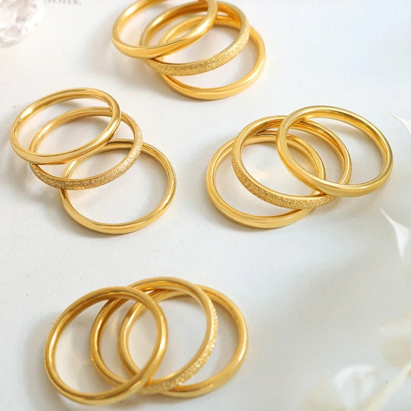 Minimalist Gold Ring (Set – 3 Pcs)