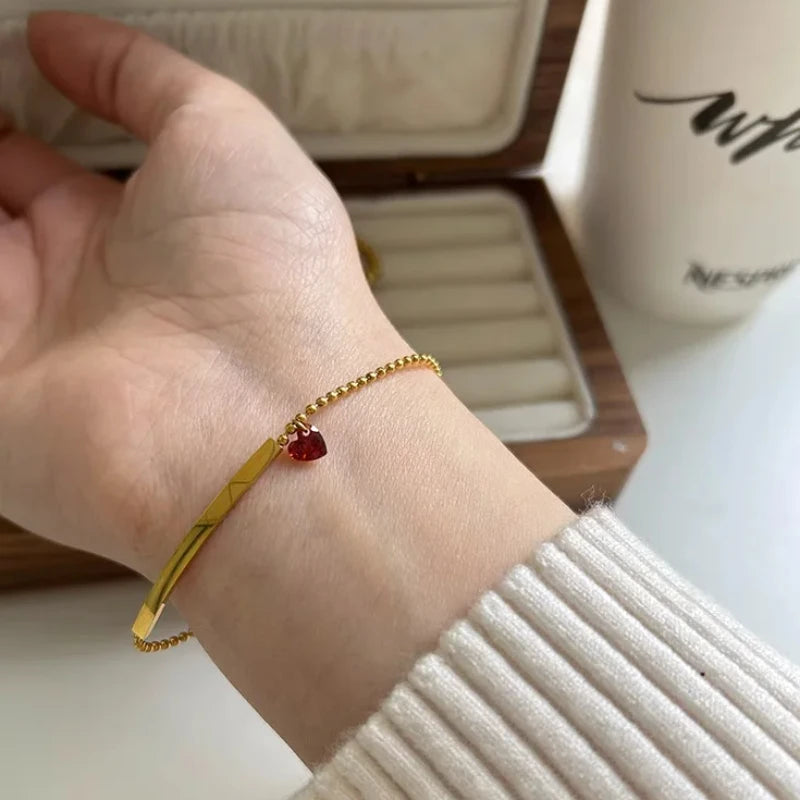 Amour Bar Charm Bracelet