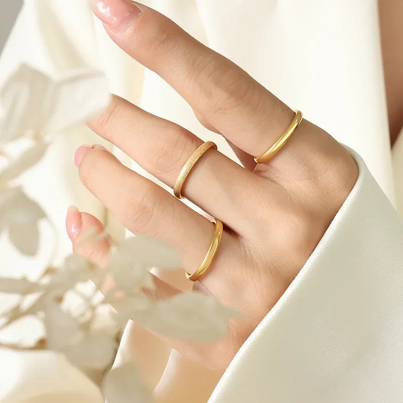 Minimalist Gold Ring (Set – 3 Pcs)