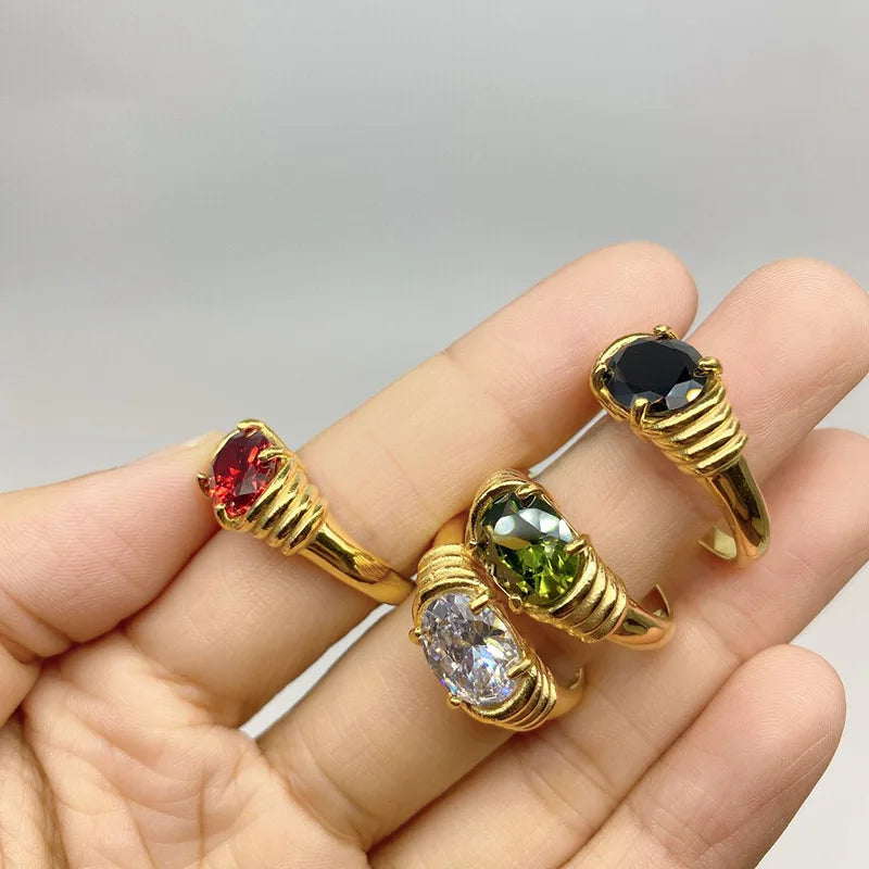 Luxe Aura Gemstone Rings