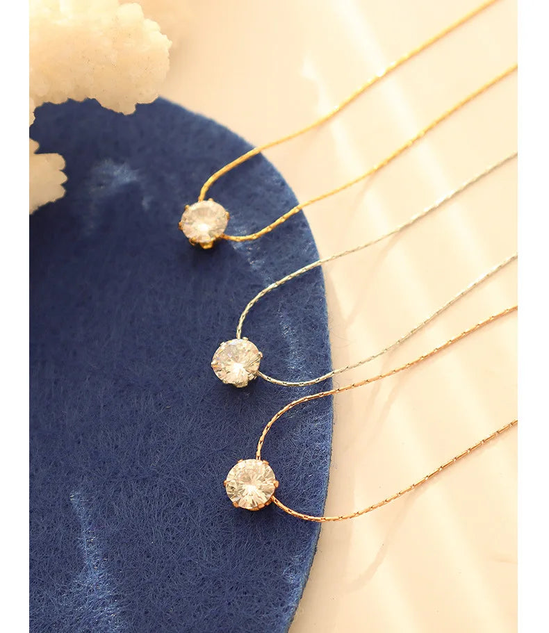 Minimalist Solitaire Pendant Necklace