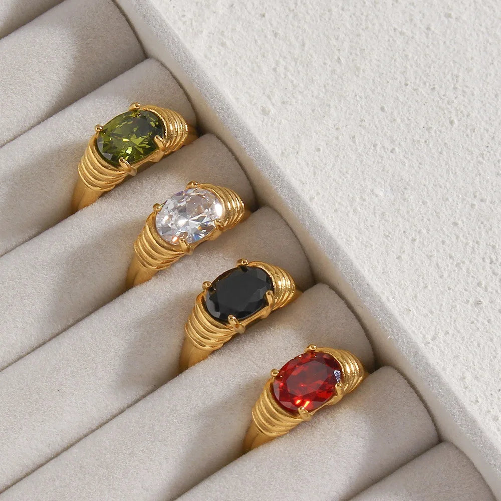 Luxe Aura Gemstone Rings