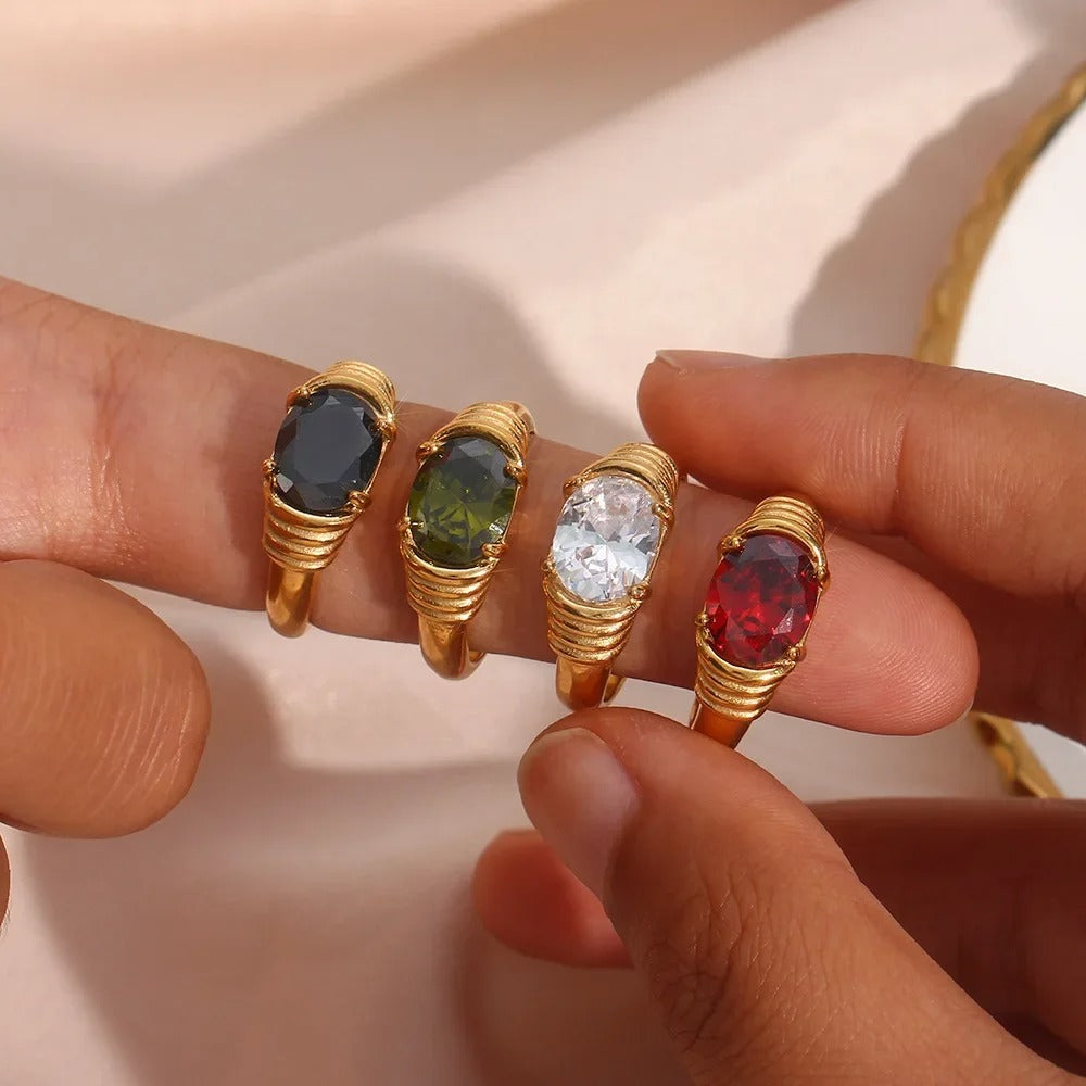 Luxe Aura Gemstone Rings