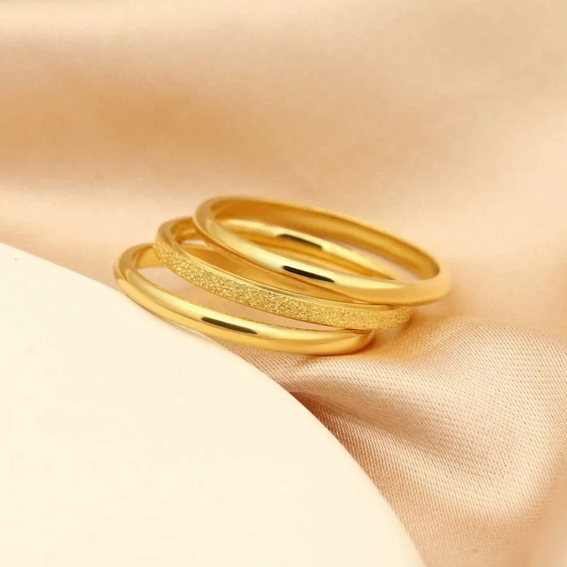Minimalist Gold Ring (Set – 3 Pcs)
