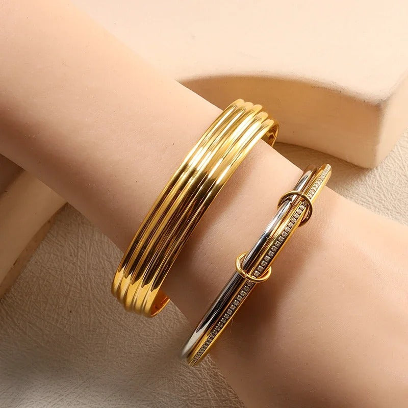 Echo Line Bold Cuff Bracelet