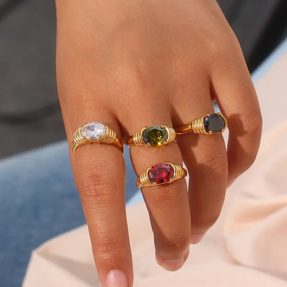 Luxe Aura Gemstone Rings