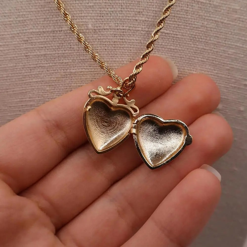 Golden Heirloom Locket Necklace