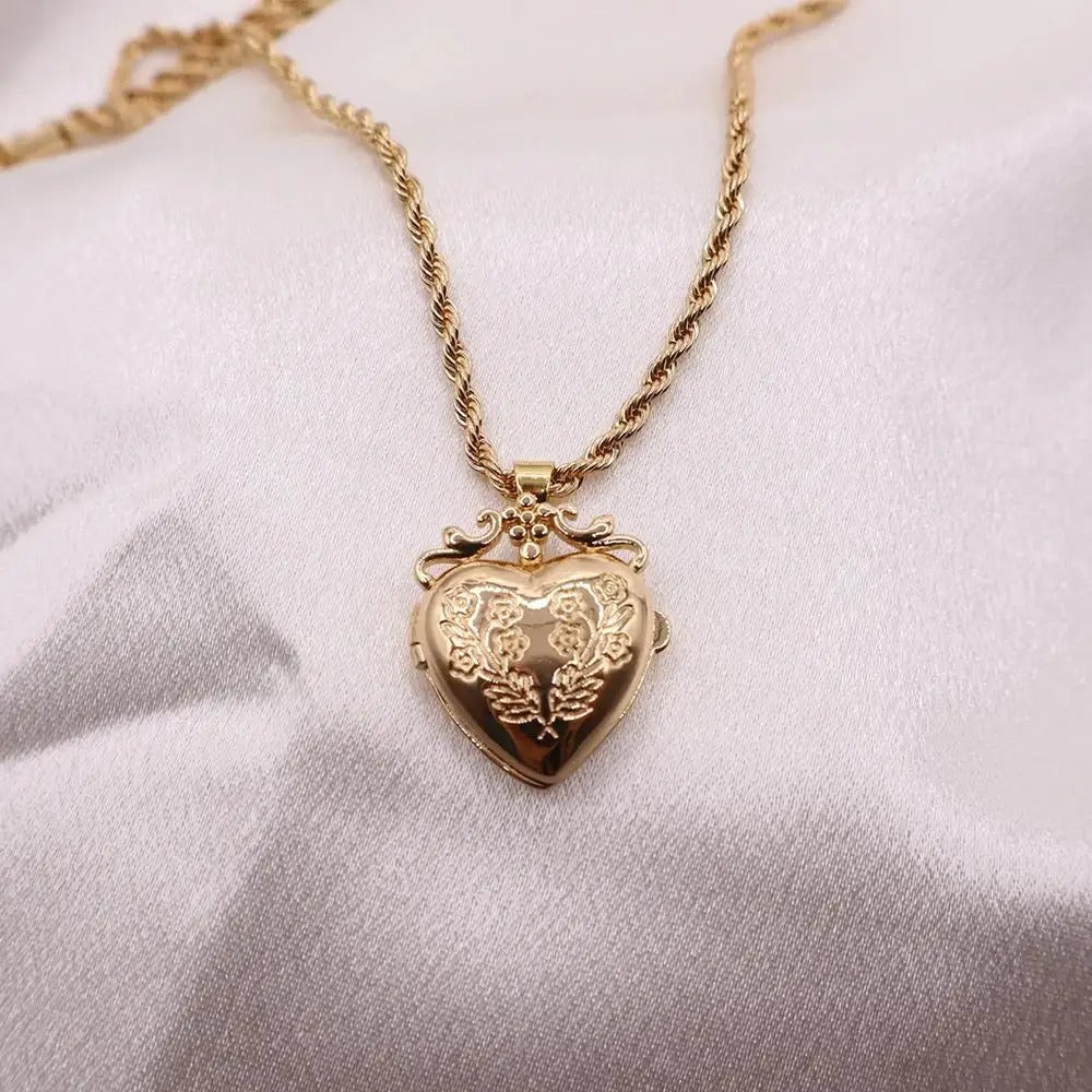 Golden Heirloom Locket Necklace