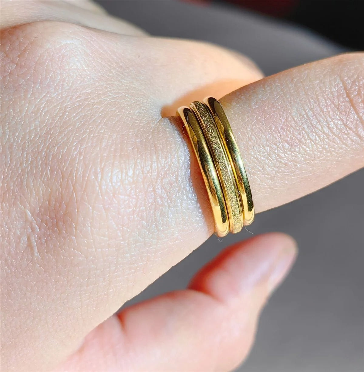 Minimalist Gold Ring (Set – 3 Pcs)