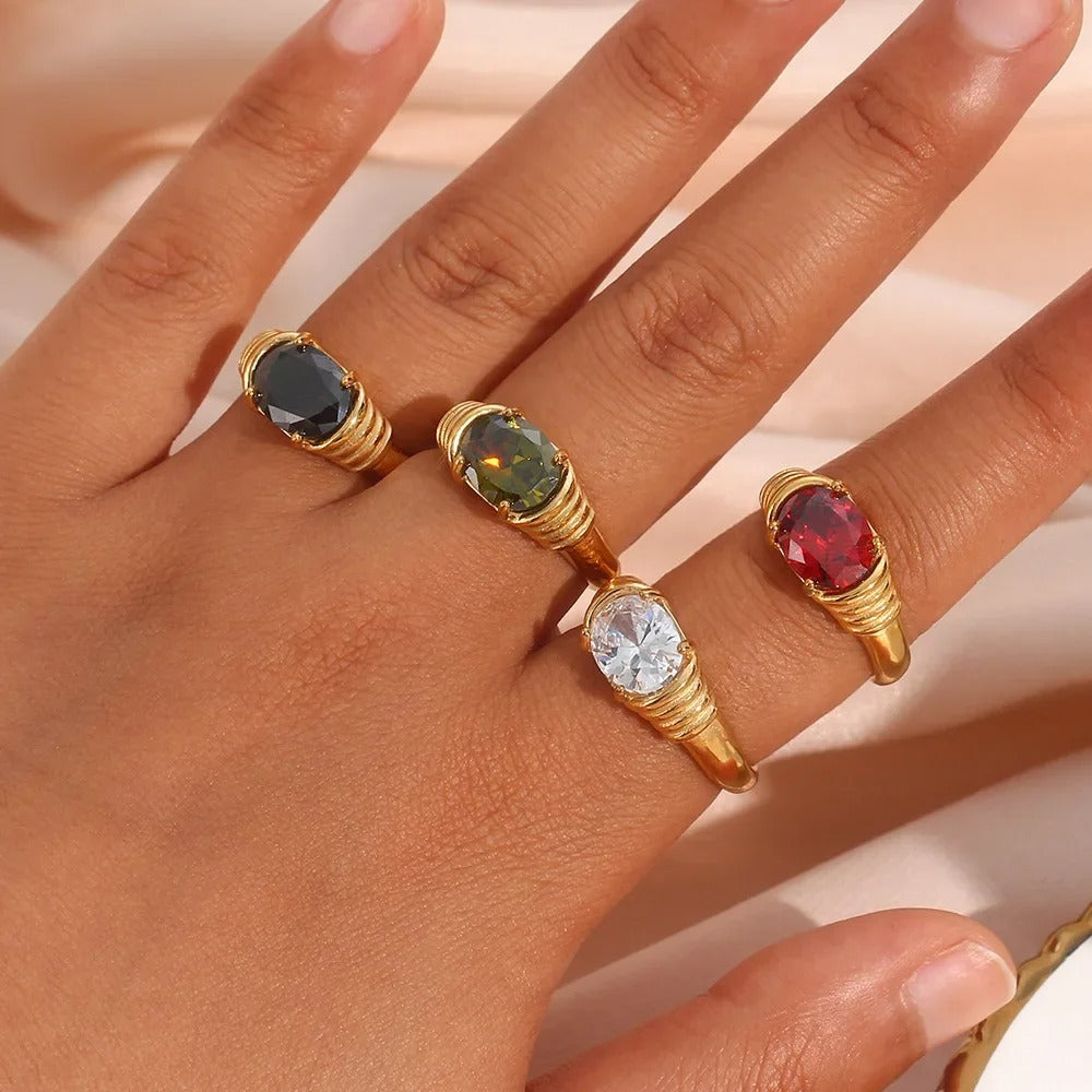 Luxe Aura Gemstone Rings