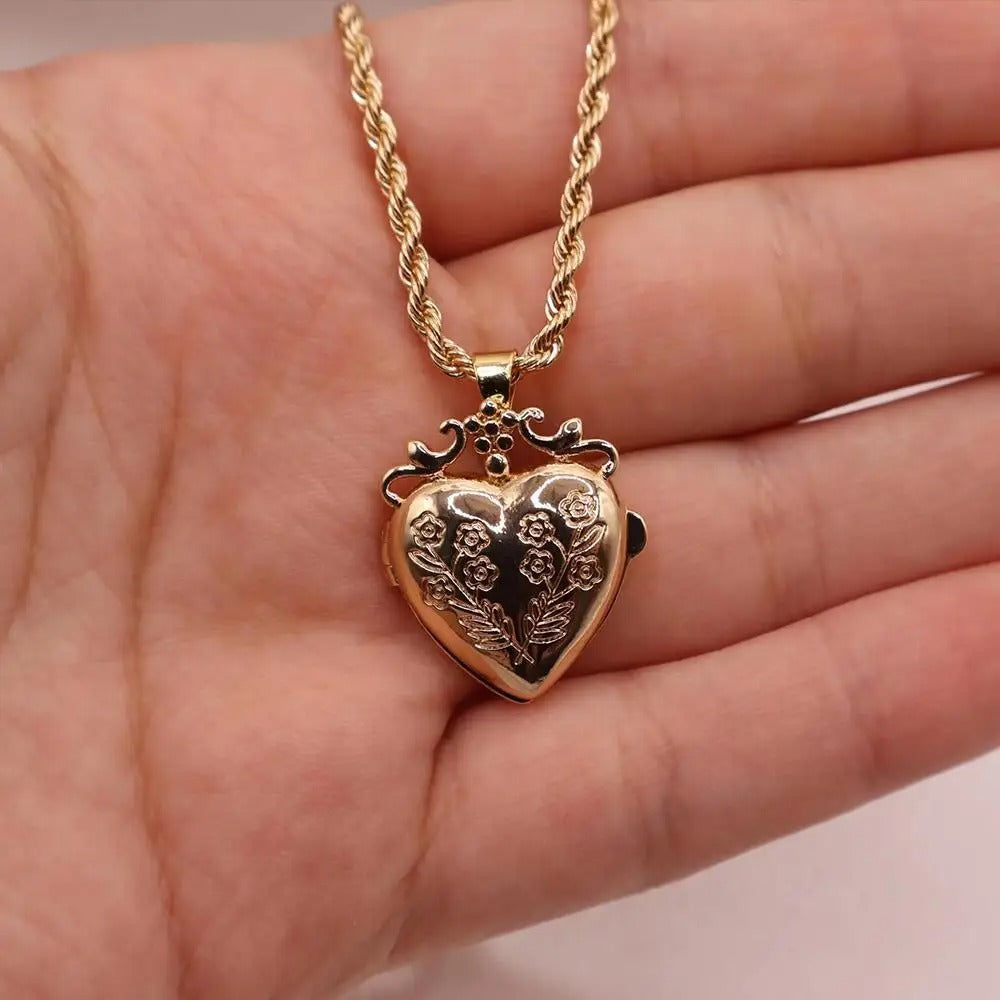 Golden Heirloom Locket Necklace