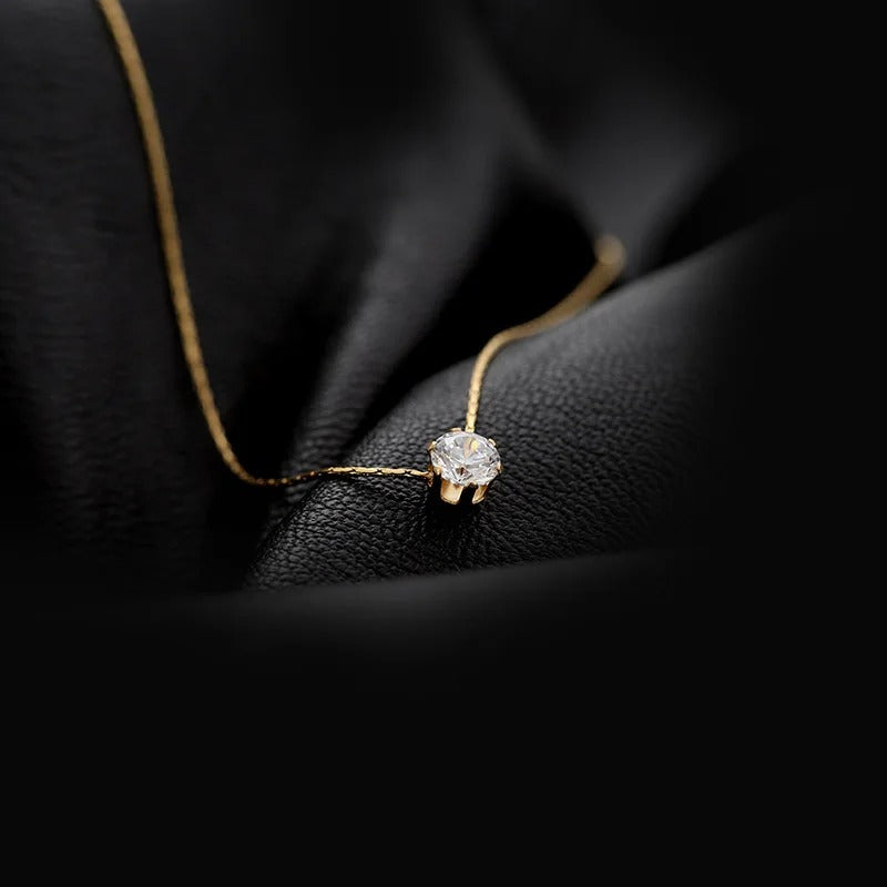 Minimalist Solitaire Pendant Necklace