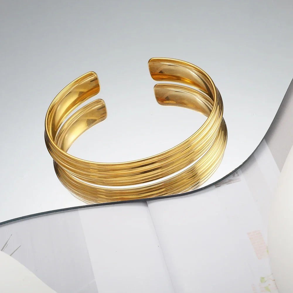Echo Line Bold Cuff Bracelet